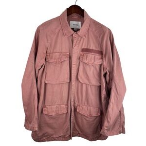 Pistola | Briana Mauve Pink Snap Front Canvas Utility Shirt Jacket